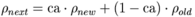 \rho_{next}=\mbox{ca}\cdot\rho_{new}+(1-\mbox{ca})\cdot\rho_{old}